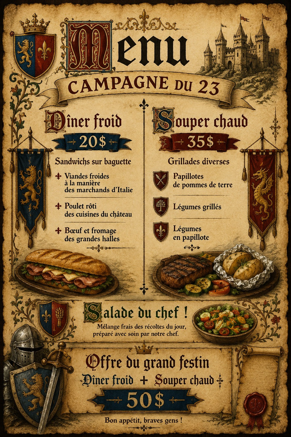 Forfait repas campagne 23 mai 2026 (Date limite le 15 mai)